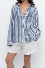 Load image into Gallery viewer, Vintage x JONES NY Blue, White Striped Linen Buttonup (S-XL)