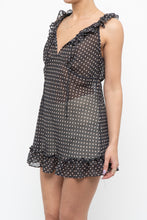 Load image into Gallery viewer, Vintage x LA VIE EN ROSE Grey Polkadot Sheer Mini Slip (S)