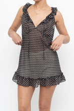 Load image into Gallery viewer, Vintage x LA VIE EN ROSE Grey Polkadot Sheer Mini Slip (S)