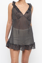 Load image into Gallery viewer, Vintage x LA VIE EN ROSE Grey Polkadot Sheer Mini Slip (S)