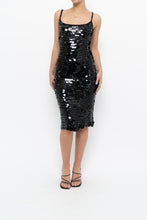 Load image into Gallery viewer, Vintage x Black Crochet Sequin Midi Dress (XS, S)
