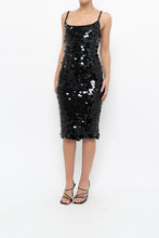 Load image into Gallery viewer, Vintage x Black Crochet Sequin Midi Dress (XS, S)