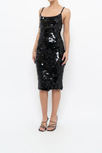 Load image into Gallery viewer, Vintage x Black Crochet Sequin Midi Dress (XS, S)