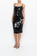 Load image into Gallery viewer, Vintage x Black Crochet Sequin Midi Dress (XS, S)