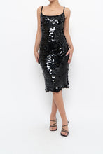 Load image into Gallery viewer, Vintage x Black Crochet Sequin Midi Dress (XS, S)