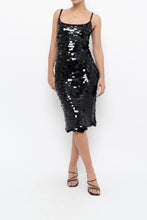 Load image into Gallery viewer, Vintage x Black Crochet Sequin Midi Dress (XS, S)
