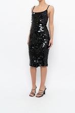 Load image into Gallery viewer, Vintage x Black Crochet Sequin Midi Dress (XS, S)