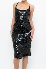 Load image into Gallery viewer, Vintage x Black Crochet Sequin Midi Dress (XS, S)
