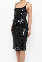Load image into Gallery viewer, Vintage x Black Crochet Sequin Midi Dress (XS, S)