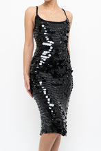 Load image into Gallery viewer, Vintage x Black Crochet Sequin Midi Dress (XS, S)