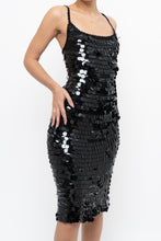 Load image into Gallery viewer, Vintage x Black Crochet Sequin Midi Dress (XS, S)