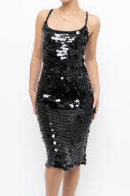 Load image into Gallery viewer, Vintage x Black Crochet Sequin Midi Dress (XS, S)