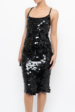 Load image into Gallery viewer, Vintage x Black Crochet Sequin Midi Dress (XS, S)