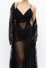 Load image into Gallery viewer, Vintage x VERSAILLES Black Sheer Lace Midi Dress (S, M)