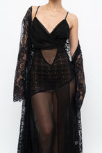 Load image into Gallery viewer, Vintage x VERSAILLES Black Sheer Lace Midi Dress (S, M)