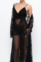 Load image into Gallery viewer, Vintage x VERSAILLES Black Sheer Lace Midi Dress (S, M)