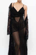 Load image into Gallery viewer, Vintage x VERSAILLES Black Sheer Lace Midi Dress (S, M)