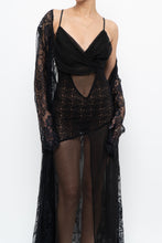 Load image into Gallery viewer, Vintage x VERSAILLES Black Sheer Lace Midi Dress (S, M)