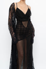 Load image into Gallery viewer, Vintage x VERSAILLES Black Sheer Lace Midi Dress (S, M)
