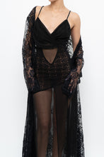 Load image into Gallery viewer, Vintage x VERSAILLES Black Sheer Lace Midi Dress (S, M)