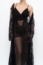 Load image into Gallery viewer, Vintage x VERSAILLES Black Sheer Lace Midi Dress (S, M)