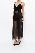 Load image into Gallery viewer, Vintage x VERSAILLES Black Sheer Lace Midi Dress (S, M)