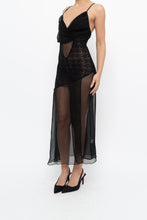 Load image into Gallery viewer, Vintage x VERSAILLES Black Sheer Lace Midi Dress (S, M)