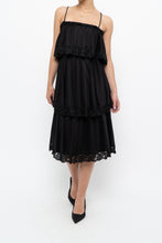 Load image into Gallery viewer, Vintage x Black Tiered Lace Midi Dress (XS-M)