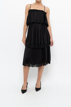 Load image into Gallery viewer, Vintage x Black Tiered Lace Midi Dress (XS-M)