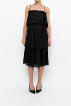Load image into Gallery viewer, Vintage x Black Tiered Lace Midi Dress (XS-M)