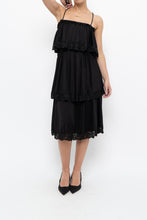 Load image into Gallery viewer, Vintage x Black Tiered Lace Midi Dress (XS-M)