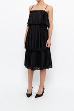 Load image into Gallery viewer, Vintage x Black Tiered Lace Midi Dress (XS-M)