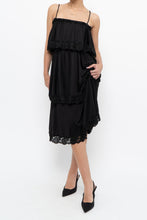 Load image into Gallery viewer, Vintage x Black Tiered Lace Midi Dress (XS-M)