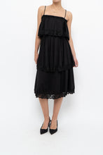 Load image into Gallery viewer, Vintage x Black Tiered Lace Midi Dress (XS-M)