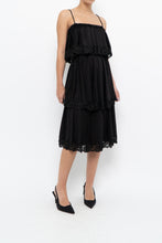 Load image into Gallery viewer, Vintage x Black Tiered Lace Midi Dress (XS-M)