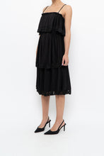 Load image into Gallery viewer, Vintage x Black Tiered Lace Midi Dress (XS-M)