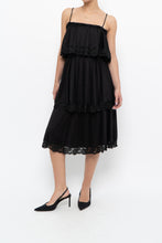 Load image into Gallery viewer, Vintage x Black Tiered Lace Midi Dress (XS-M)