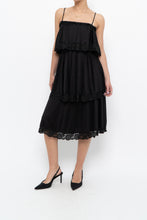 Load image into Gallery viewer, Vintage x Black Tiered Lace Midi Dress (XS-M)