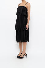 Load image into Gallery viewer, Vintage x Black Tiered Lace Midi Dress (XS-M)