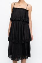 Load image into Gallery viewer, Vintage x Black Tiered Lace Midi Dress (XS-M)
