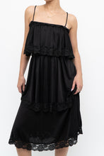 Load image into Gallery viewer, Vintage x Black Tiered Lace Midi Dress (XS-M)