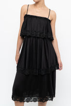 Load image into Gallery viewer, Vintage x Black Tiered Lace Midi Dress (XS-M)
