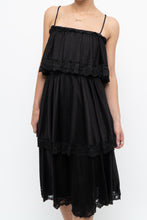 Load image into Gallery viewer, Vintage x Black Tiered Lace Midi Dress (XS-M)