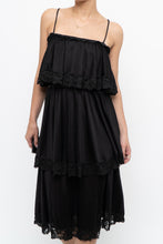 Load image into Gallery viewer, Vintage x Black Tiered Lace Midi Dress (XS-M)