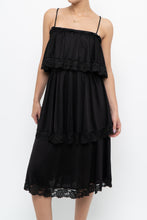 Load image into Gallery viewer, Vintage x Black Tiered Lace Midi Dress (XS-M)