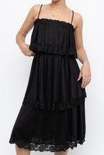 Load image into Gallery viewer, Vintage x Black Tiered Lace Midi Dress (XS-M)