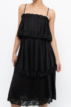 Load image into Gallery viewer, Vintage x Black Tiered Lace Midi Dress (XS-M)