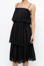 Load image into Gallery viewer, Vintage x Black Tiered Lace Midi Dress (XS-M)
