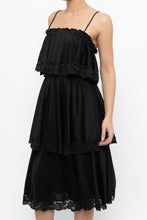 Load image into Gallery viewer, Vintage x Black Tiered Lace Midi Dress (XS-M)