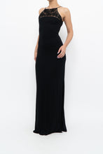 Load image into Gallery viewer, Vintage x Made in France x Black Mesh Embroidered Gown (XS)